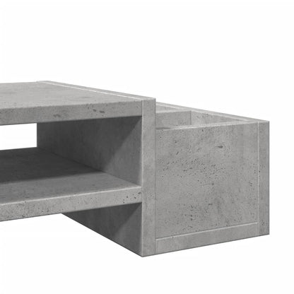 Monitor Stand with Storage Concrete Grey 70x27x15 cm Engineered Wood