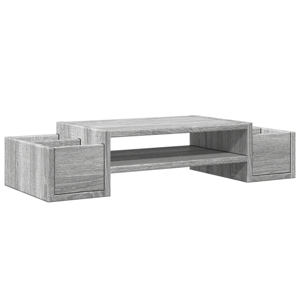 Monitor Stand with Storage Grey Sonoma 70x27x15 cm Engineered Wood