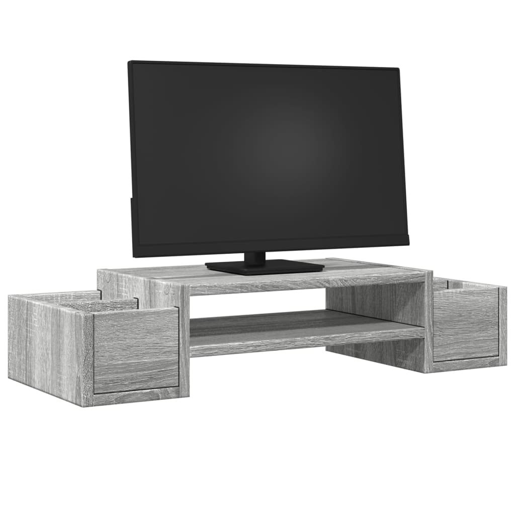 Monitor Stand with Storage Grey Sonoma 70x27x15 cm Engineered Wood