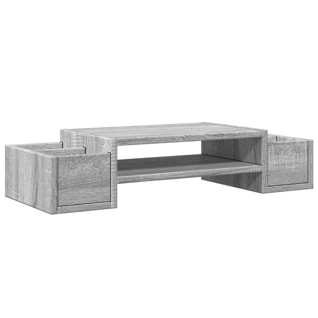 Monitor Stand with Storage Grey Sonoma 70x27x15 cm Engineered Wood