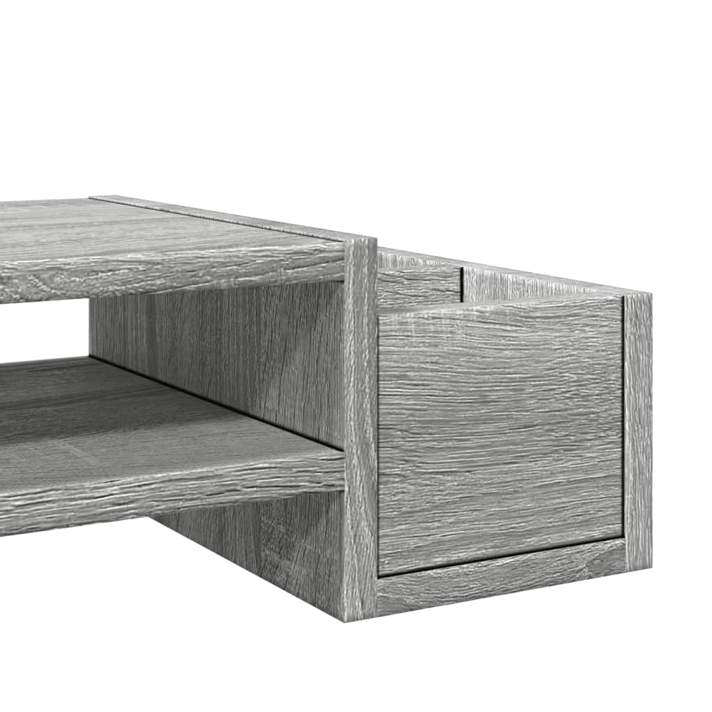 Monitor Stand with Storage Grey Sonoma 70x27x15 cm Engineered Wood