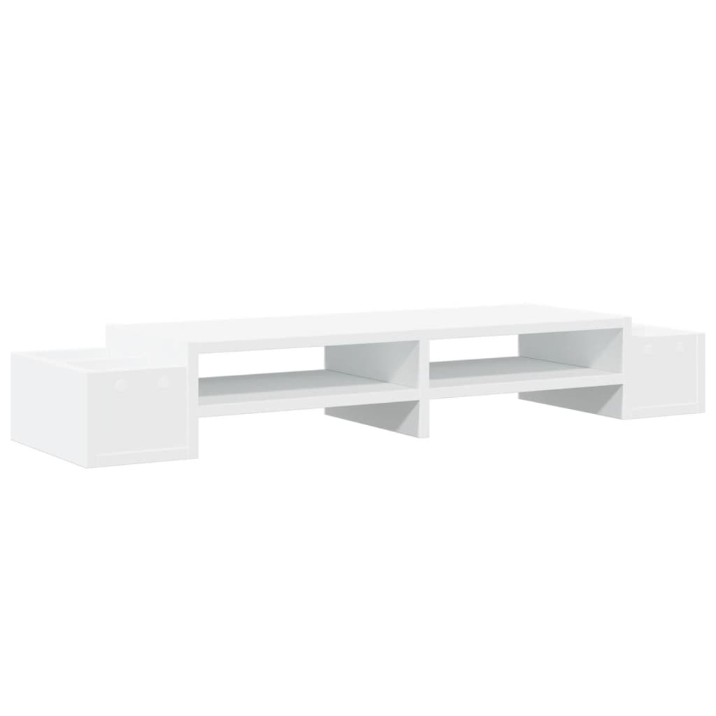 Monitor Stand with Storage White 100x27x15 cm Engineered Wood