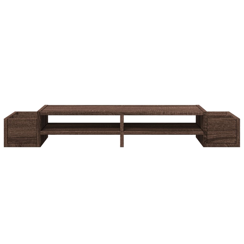 Monitor Stand with Storage Brown Oak 100x27x15 cm Engineered Wood