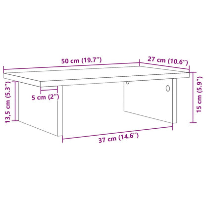 Monitor Stand Black 50x27x15 cm Engineered Wood