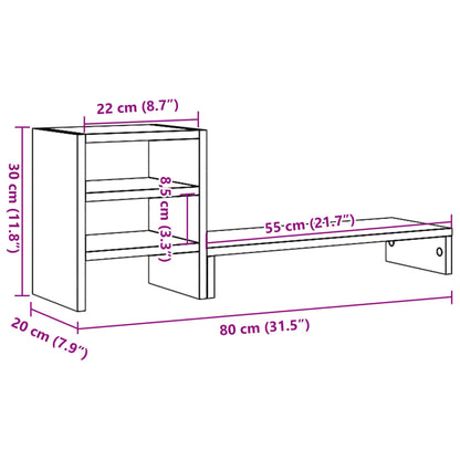 Monitor Stand with Desk Organiser Sonoma Oak Engineered Wood