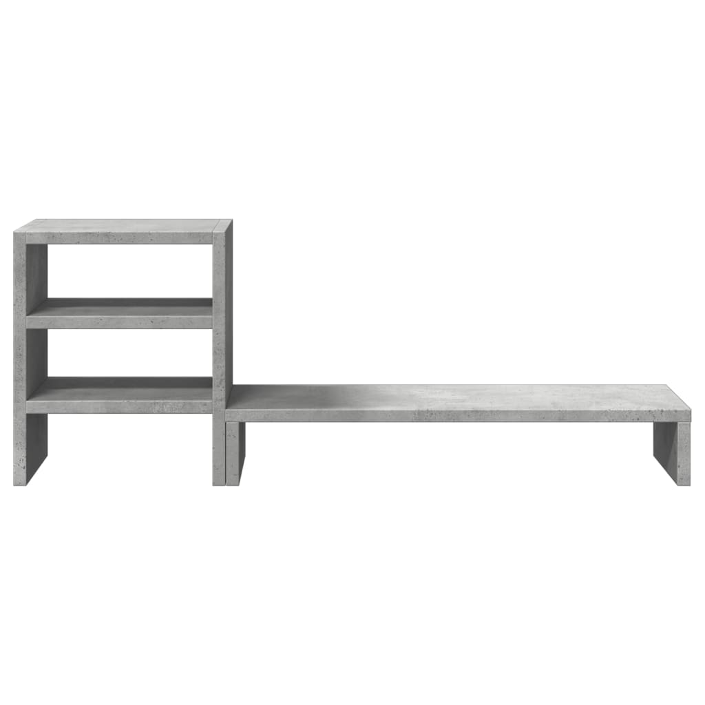 Monitor Stand with Desk Organiser Concrete Grey Engineered Wood