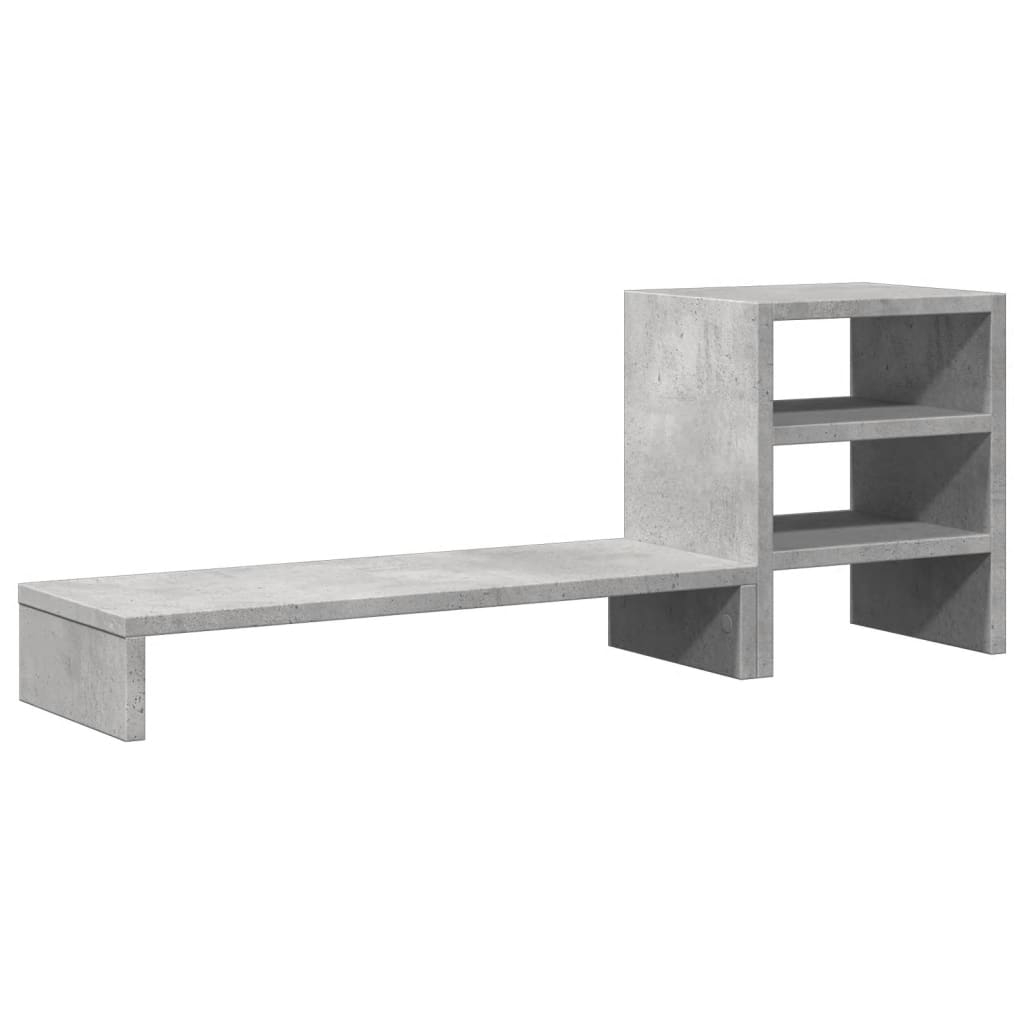 Monitor Stand with Desk Organiser Concrete Grey Engineered Wood