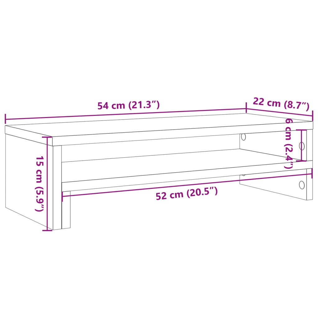 Monitor Stand Sonoma Oak 54x22x15 cm Engineered Wood