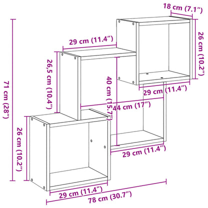 Wall Cabinet 78x18x71 cm Black Engineered Wood