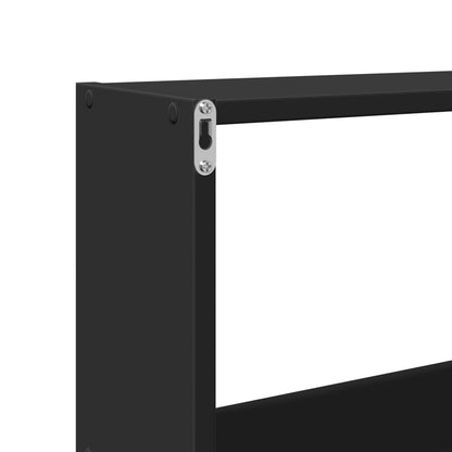 Wall Cabinet 158x18x53 cm Black Engineered Wood