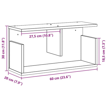 Wall Cabinet 60x20x30 cm Black Engineered Wood