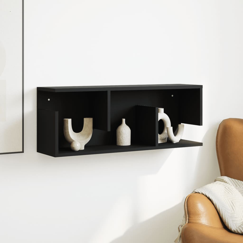 Wall Cabinet 80x20x30 cm Black Engineered Wood