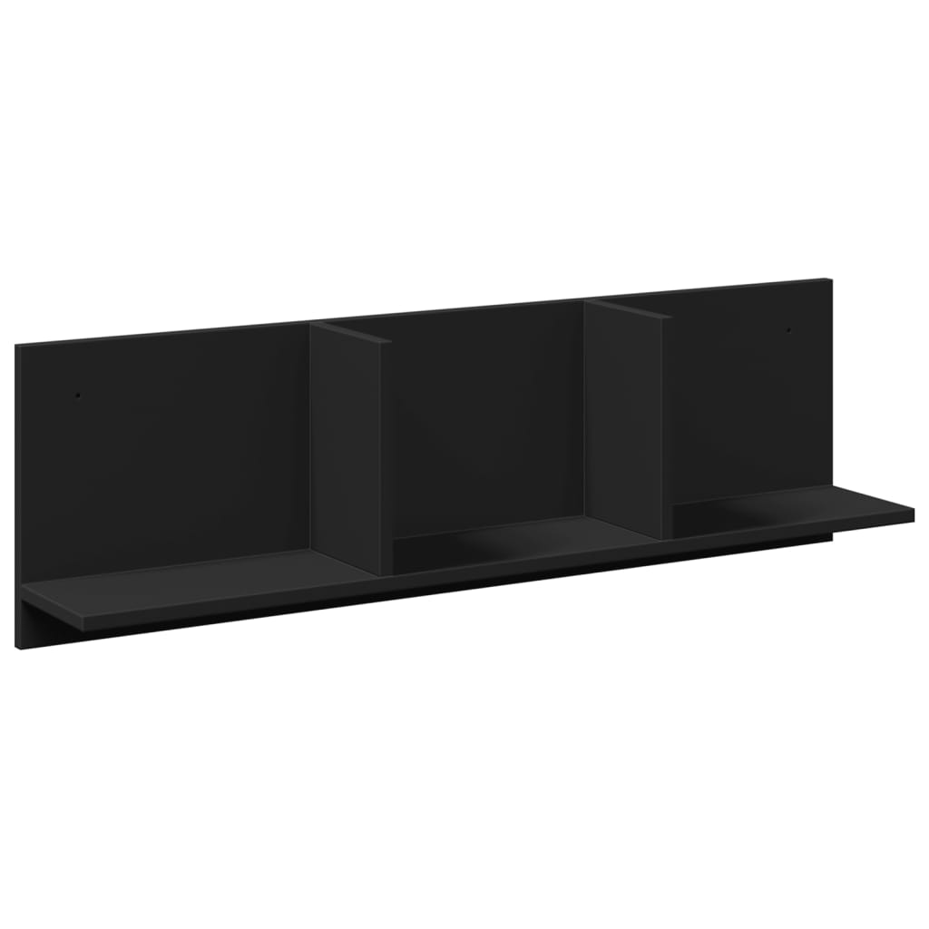 Wall Cabinet 100x16.5x30 cm Black Engineered Wood