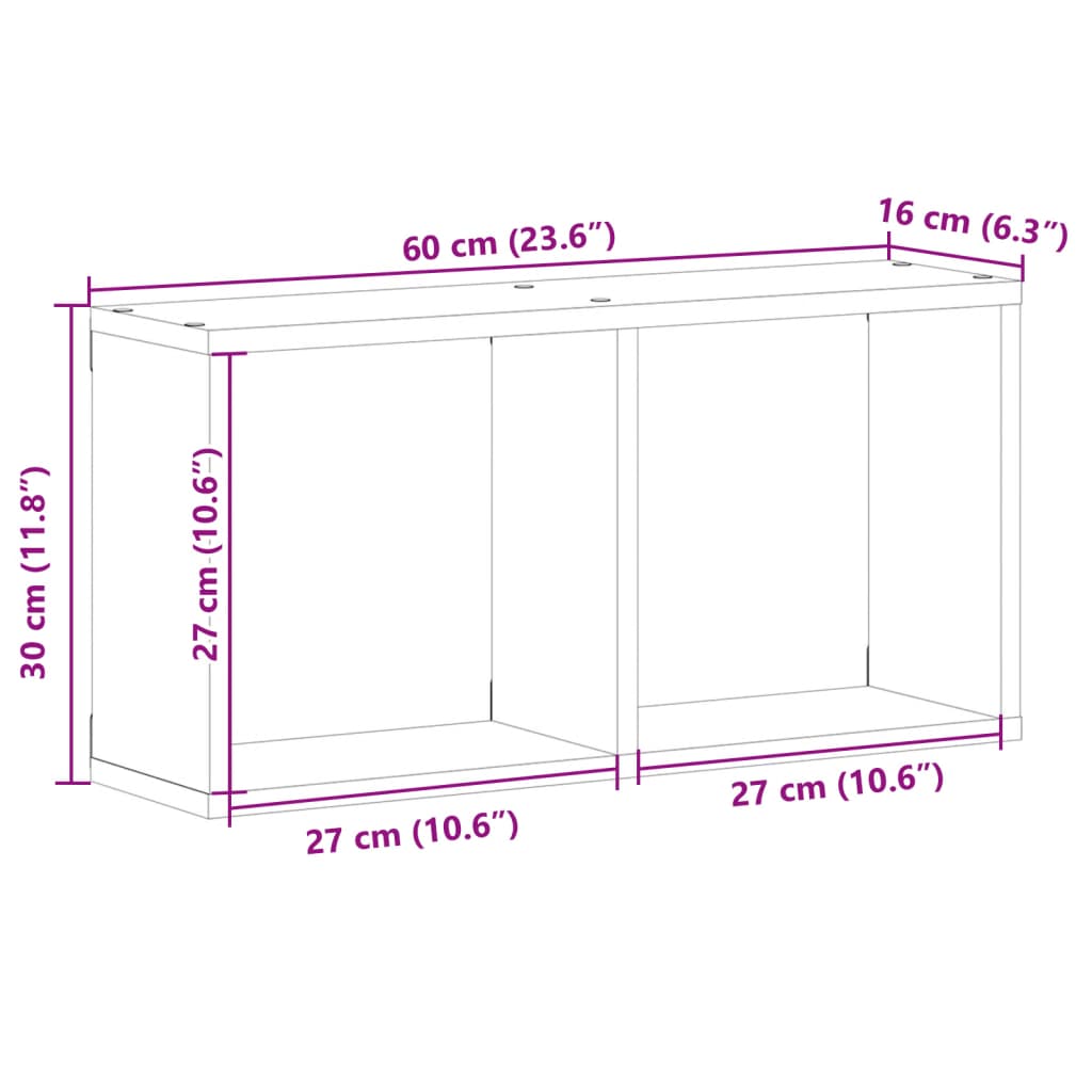 Wall Cabinet 60x16x30 cm White Engineered Wood