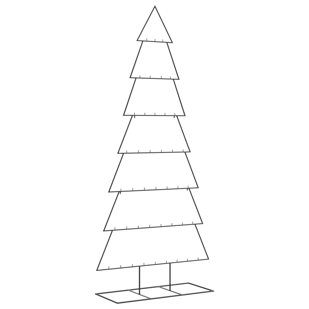 Metal Christmas Tree for Decoration Black 210 cm