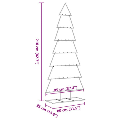 Metal Christmas Tree for Decoration Black 210 cm