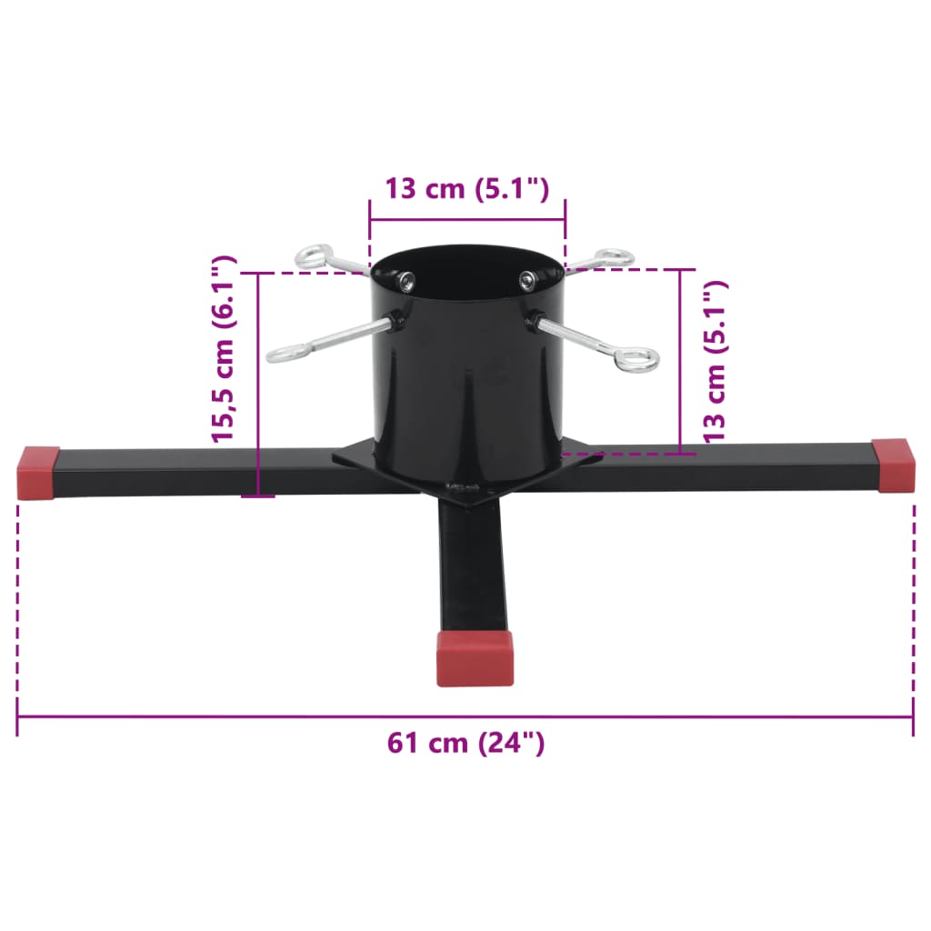 Christmas Tree Stand Black 61x61x15.5 cm