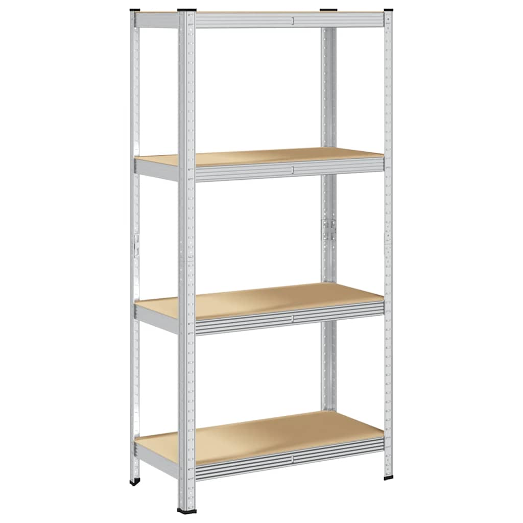 4-Layer Storage Shelf Silver Steel&Engineered Wood