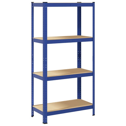 4-Layer Storage Shelf Blue Steel&Engineered Wood