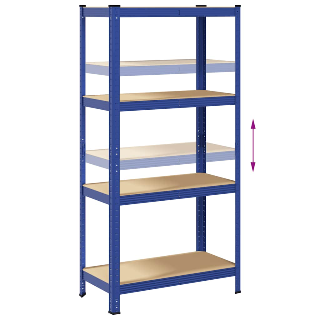 4-Layer Storage Shelf Blue Steel&Engineered Wood