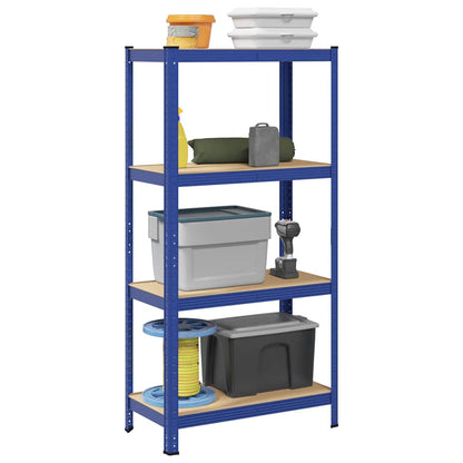 4-Layer Storage Shelf Blue Steel&Engineered Wood