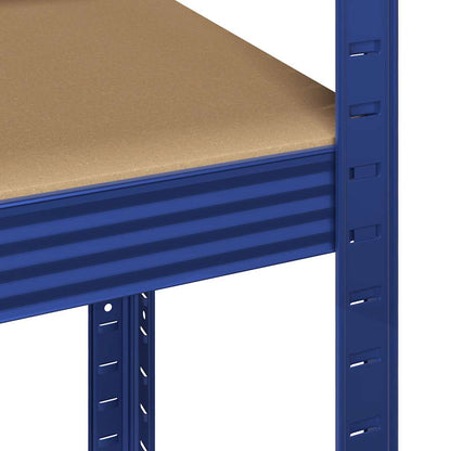 4-Layer Storage Shelves 2 pcs Blue Steel&Engineered Wood