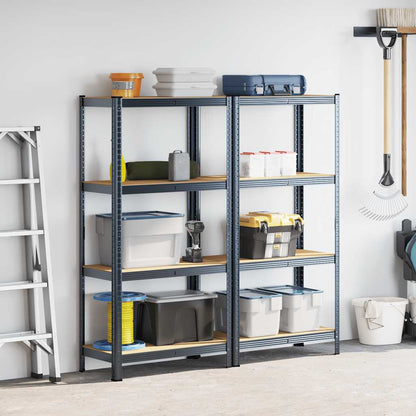 4-Layer Storage Shelves 2 pcs Anthracite Steel&Engineered Wood