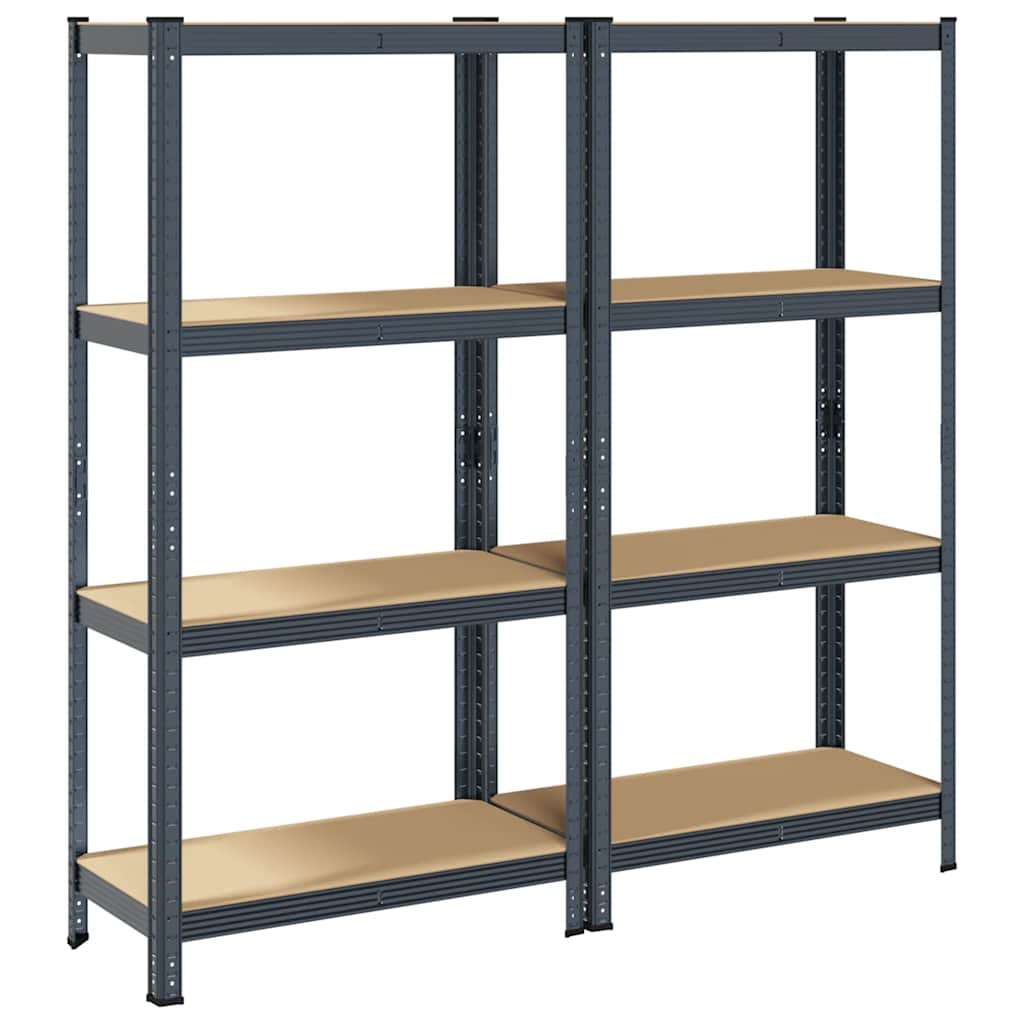 4-Layer Storage Shelves 2 pcs Anthracite Steel&Engineered Wood