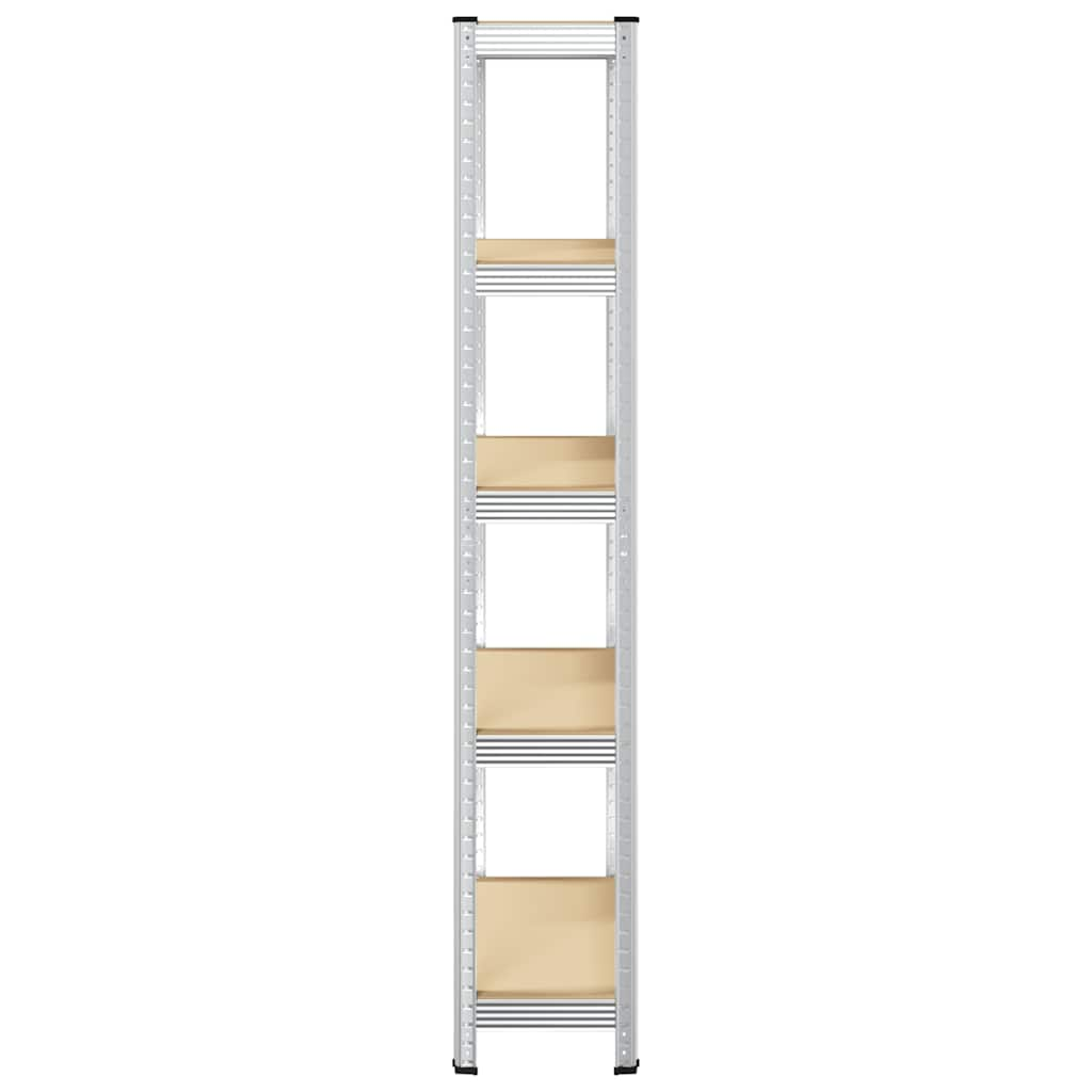 5-Layer Storage Shelf Silver Steel&Engineered Wood