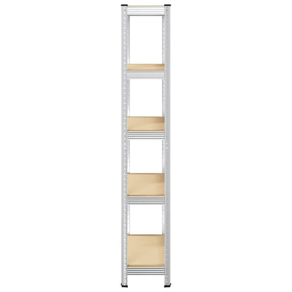 5-Layer Storage Shelf Silver Steel&Engineered Wood