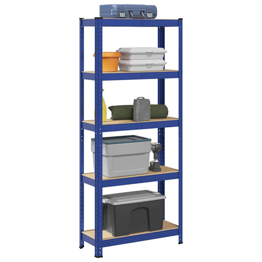 5-Layer Storage Shelf Blue Steel&Engineered Wood