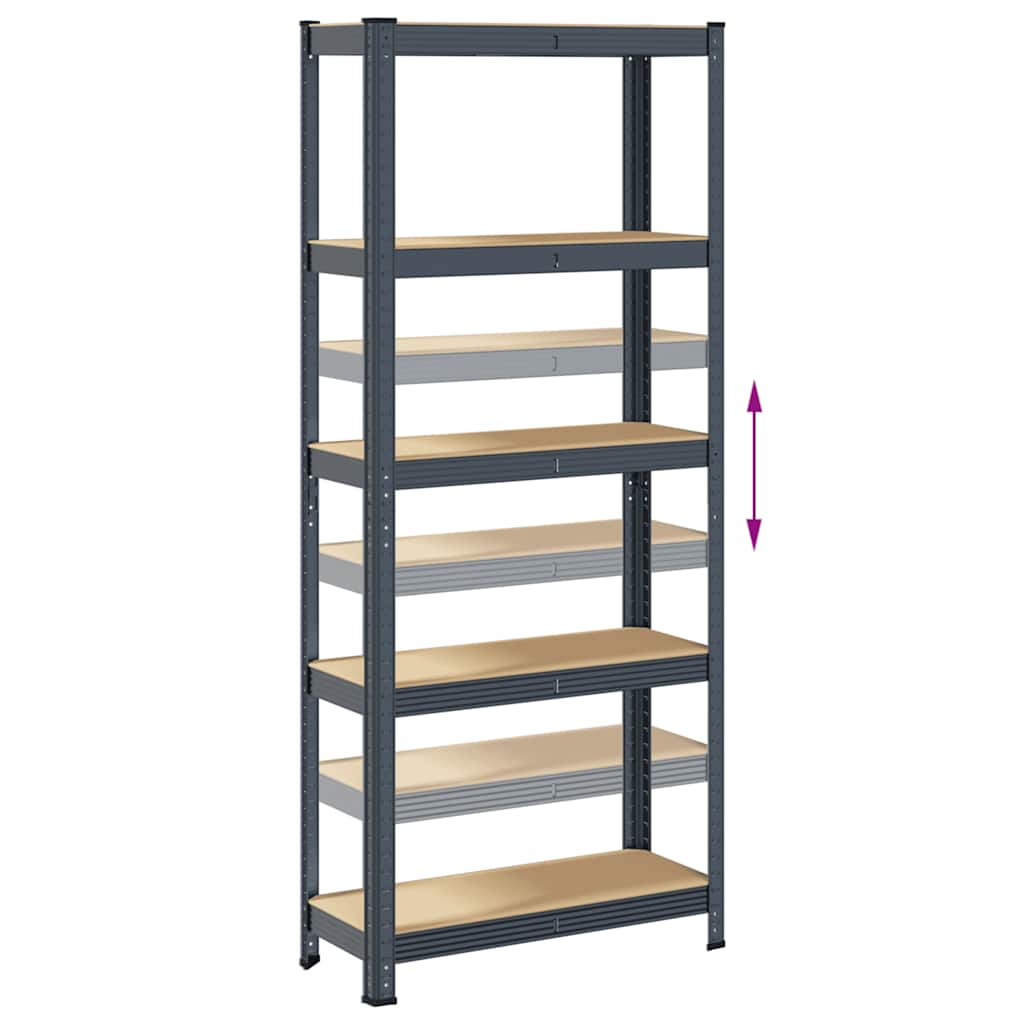 5-Layer Storage Shelf Anthracite Steel&Engineered Wood