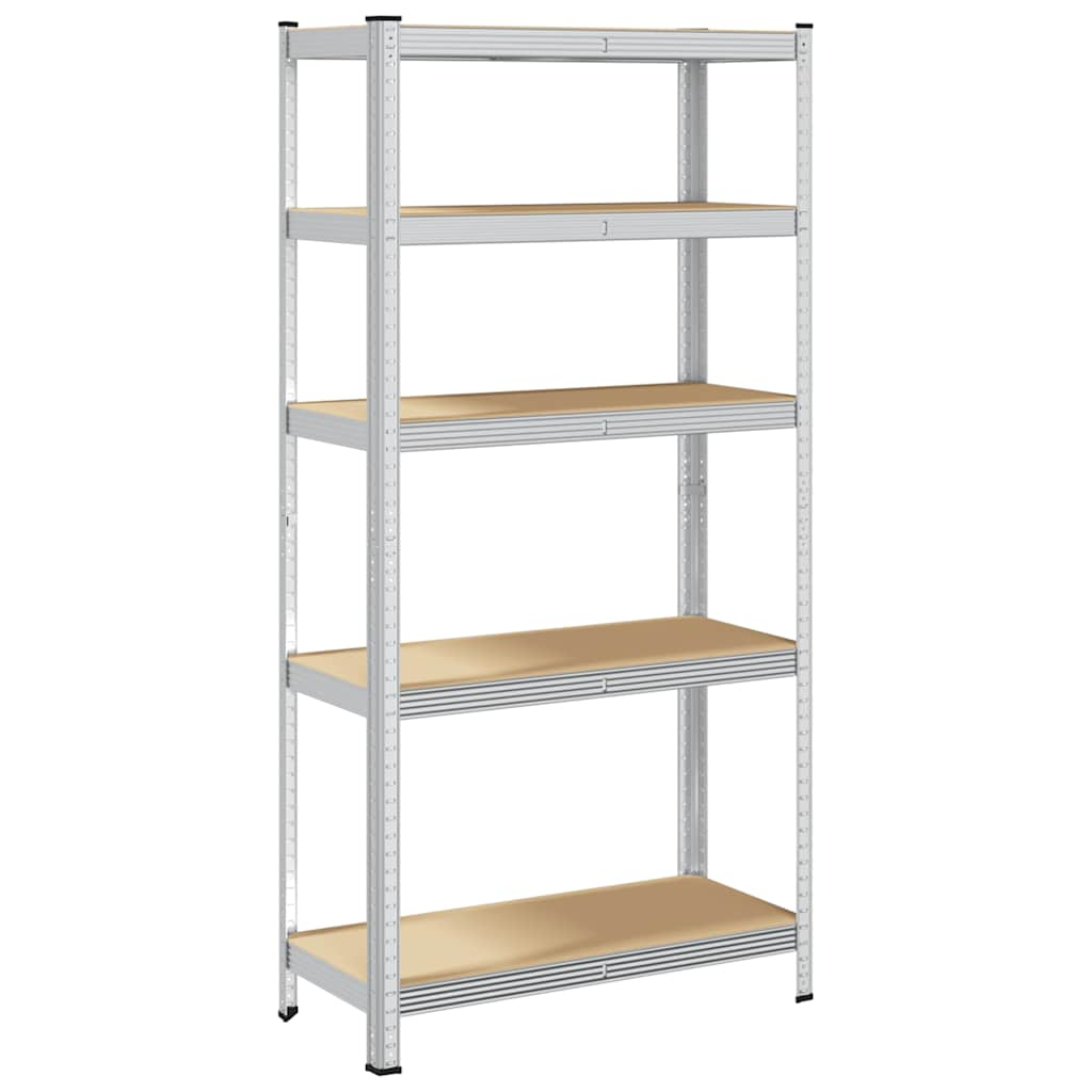 5-Layer Storage Shelf Silver Steel&Engineered Wood