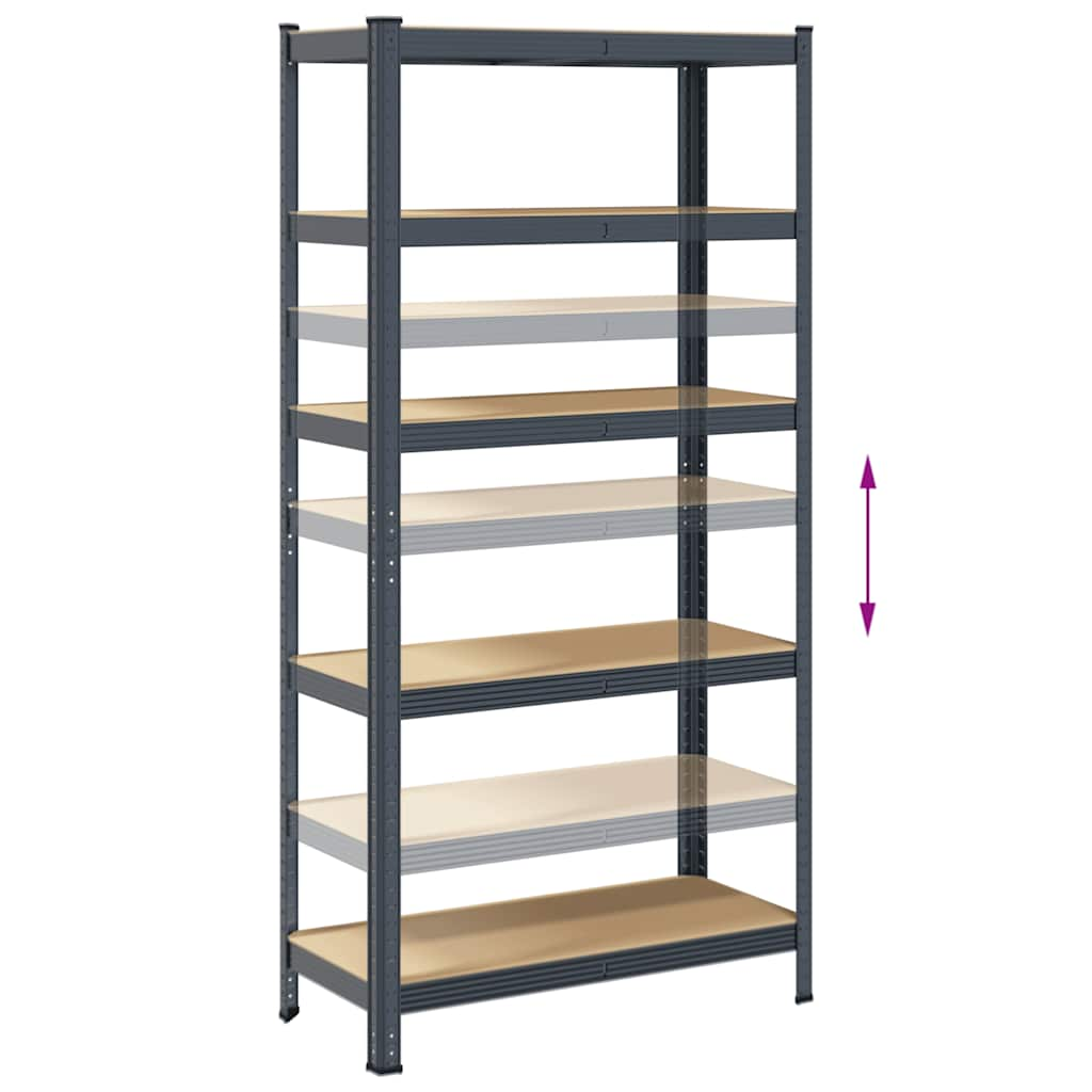 5-Layer Storage Shelves 2 pcs Anthracite Steel&Engineered Wood