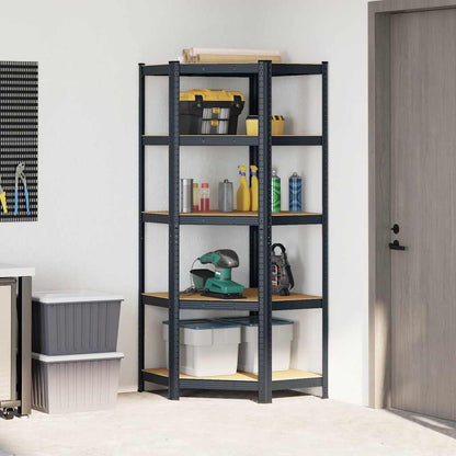 5-Layer Corner Shelf Anthracite Steel&Engineered Wood