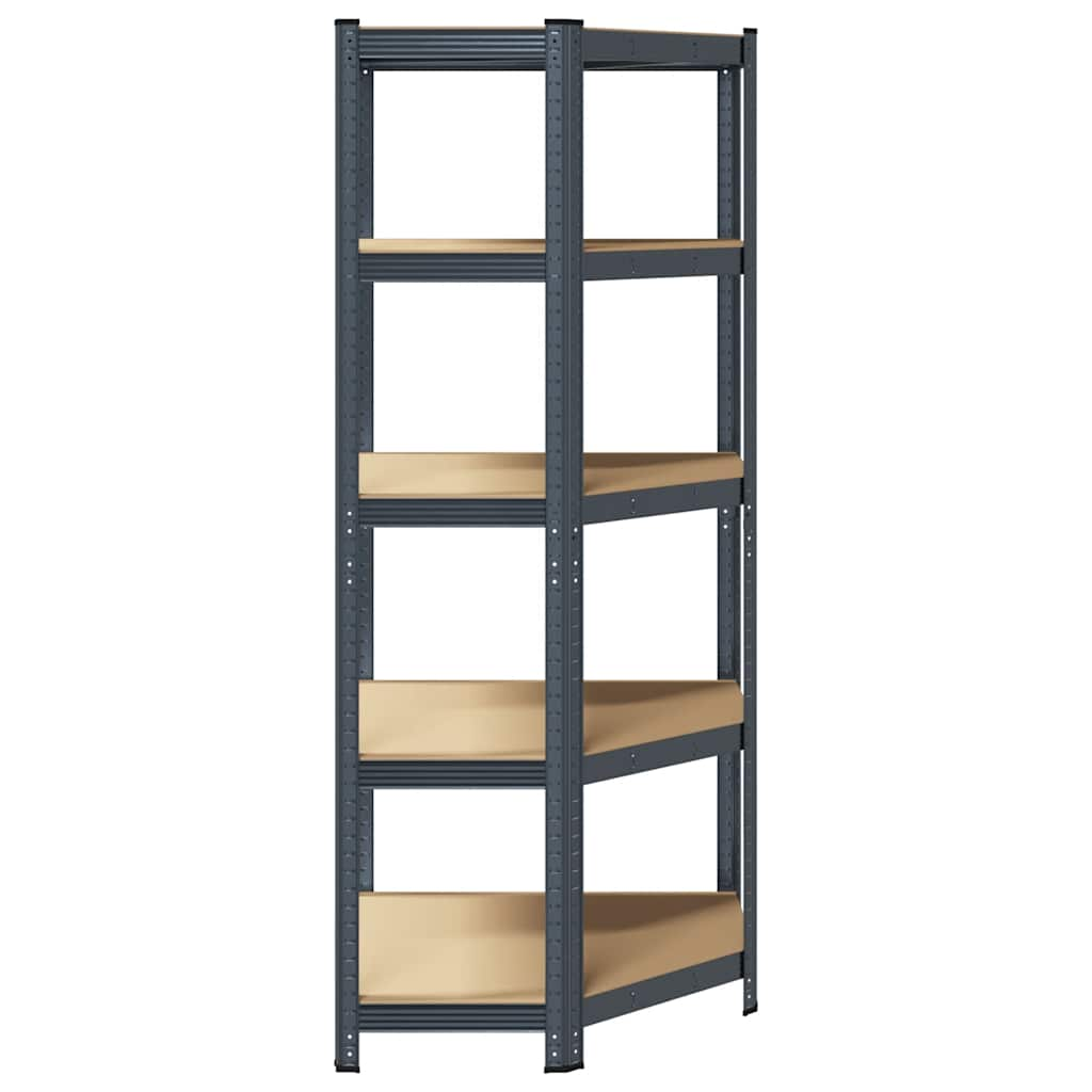 5-Layer Corner Shelf Anthracite Steel&Engineered Wood