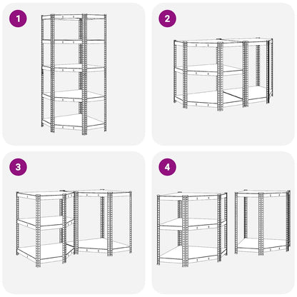 5-Layer Corner Shelf Anthracite Steel&Engineered Wood