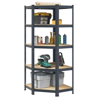 5-Layer Corner Shelf Anthracite Steel&Engineered Wood