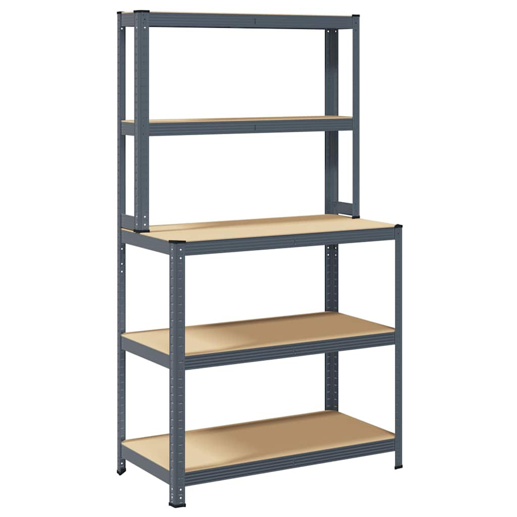 5-Layer Work Table with Shelves Anthracite Steel&Engineered Wood