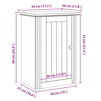 Bathroom Wall Cabinet BODO Grey 44x30x60 cm