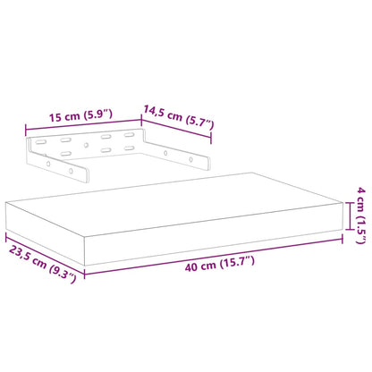 Floating Shelves 2 pcs 40x23.5x4 cm Engineered Wood