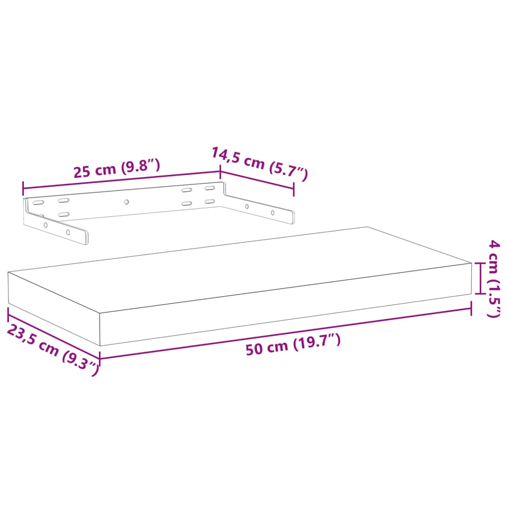 Floating Shelf 50x23.5x4 cm Engineered Wood