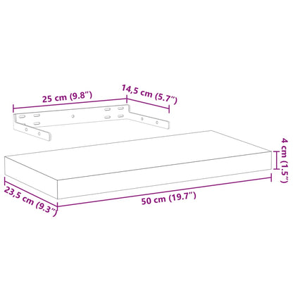 Floating Shelves 2 pcs 50x23.5x4 cm Engineered Wood