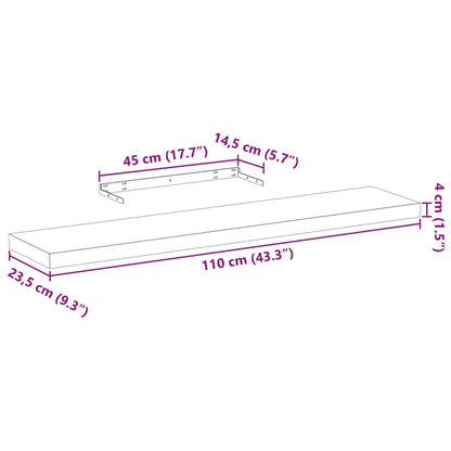 Floating Shelves 2 pcs 110x23.5x4 cm Engineered Wood