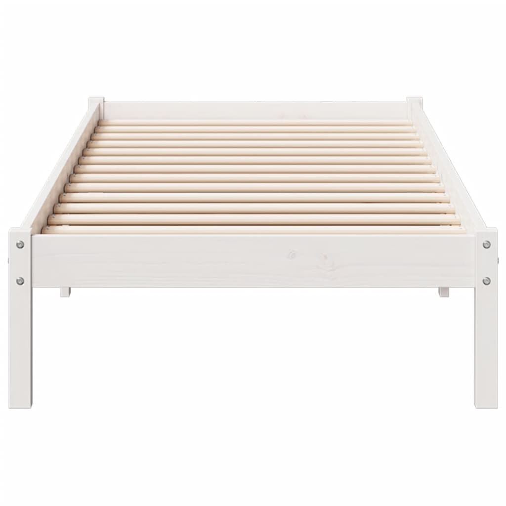 Extra Long Bed Frame without Mattress White 80x210 cm Solid Wood Pine