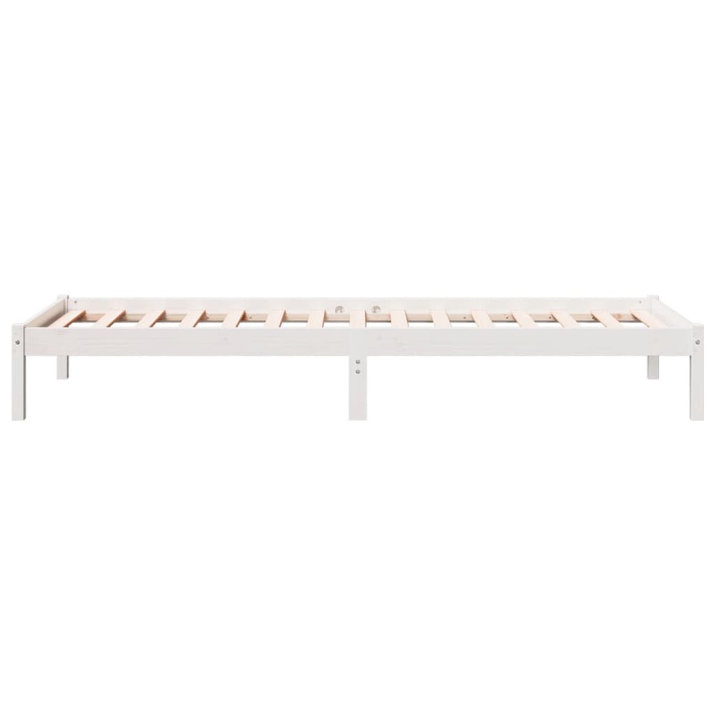 Extra Long Bed Frame without Mattress White 80x210 cm Solid Wood Pine