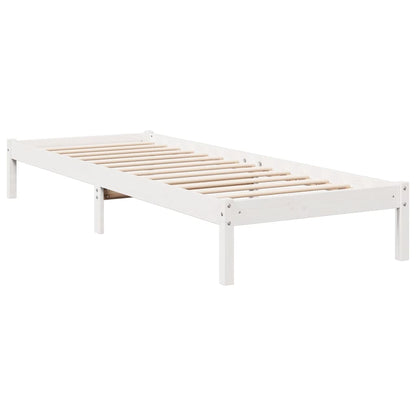 Extra Long Bed Frame without Mattress White 80x210 cm Solid Wood Pine