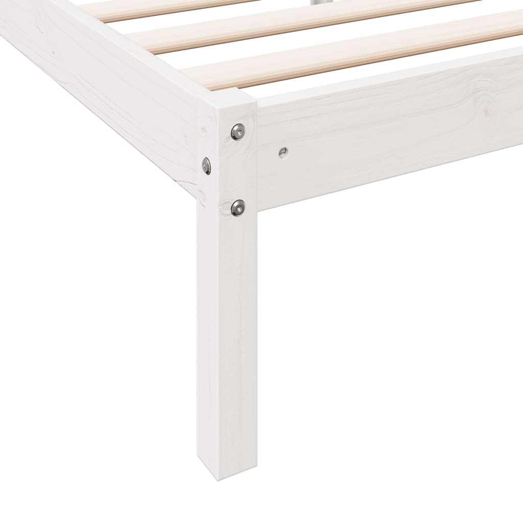 Extra Long Bed Frame without Mattress White 80x210 cm Solid Wood Pine