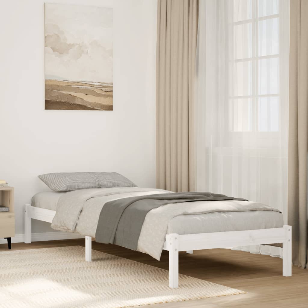 Extra Long Bed Frame without Mattress White 80x210 cm Solid Wood Pine