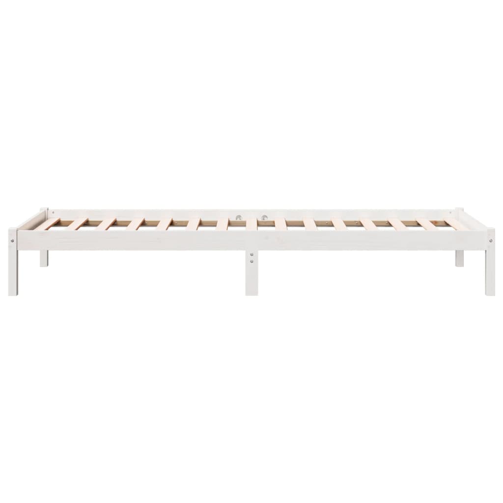 Extra Long Bed Frame without Mattress White 90x210 cm Solid Wood Pine